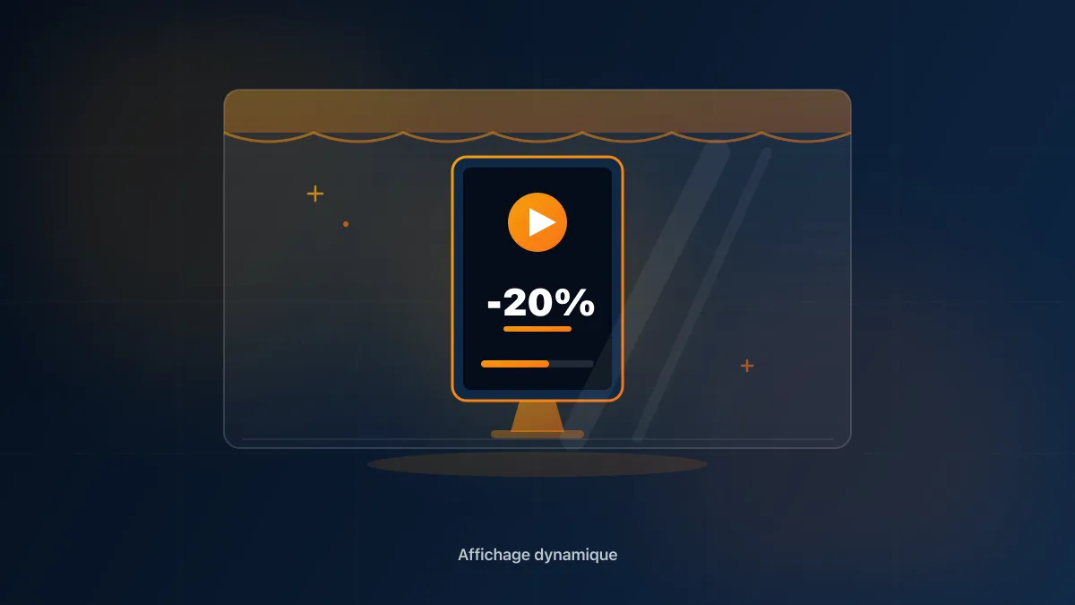 Écran d'affichage dynamique haute luminosité dans la vitrine d'un commerce