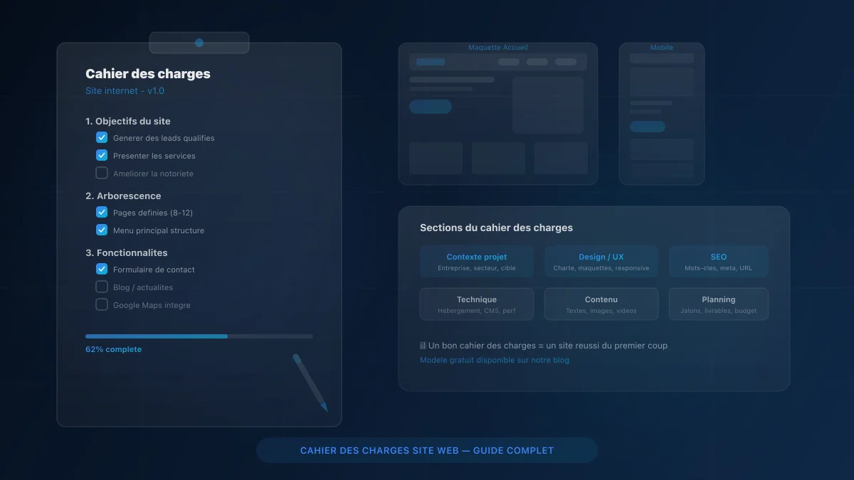 Cahier des charges site internet : modèle et conseils