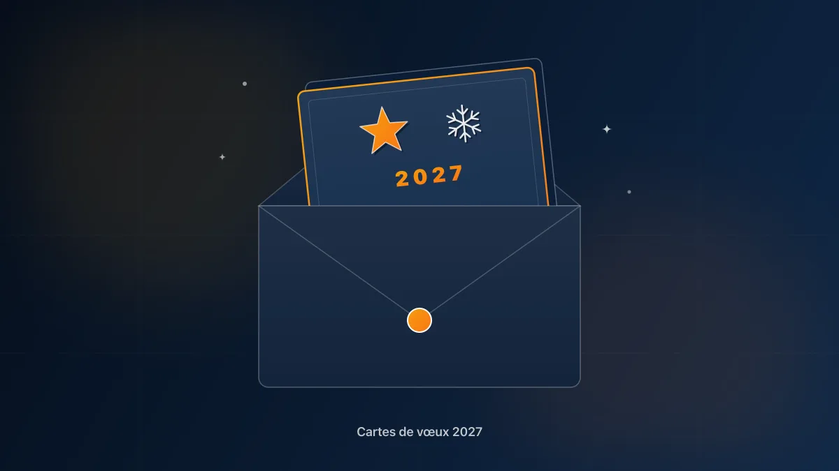 Cartes de vœux d'entreprise 2027 imprimées avec dorure et enveloppes personnalisées