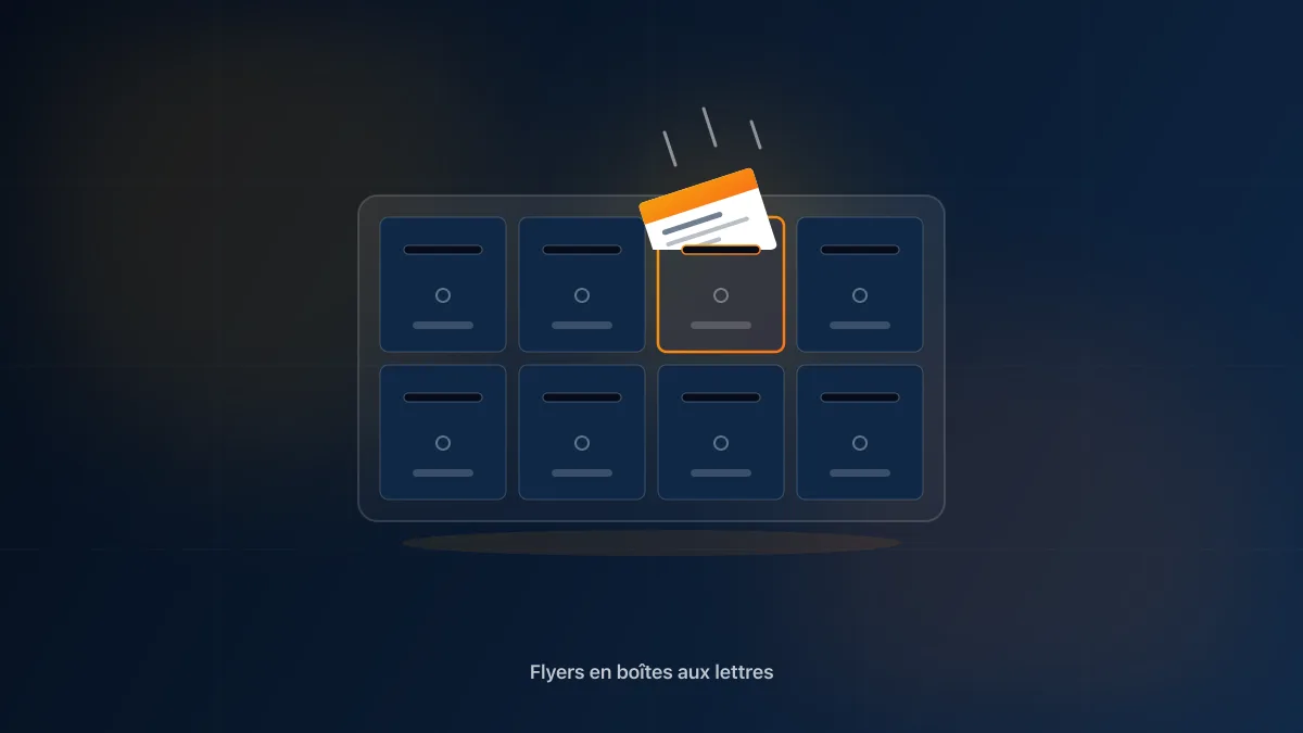 Flyers distribués en boîtes aux lettres dans un quartier résidentiel