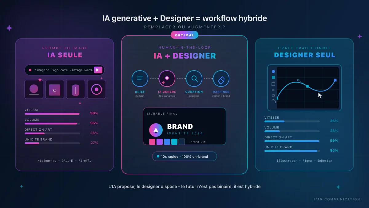 IA générative et création graphique en 2026 : workflow designer + IA
