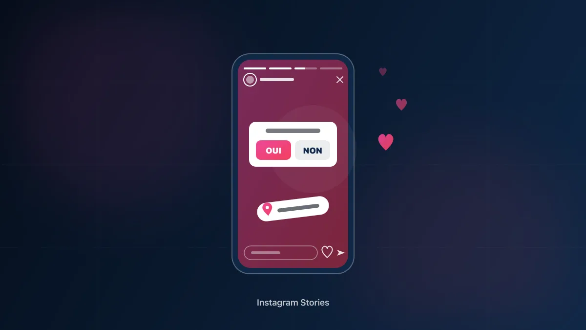 Stories Instagram d'un commerce local : stickers sondage, lien, compte à rebours et stories à la une