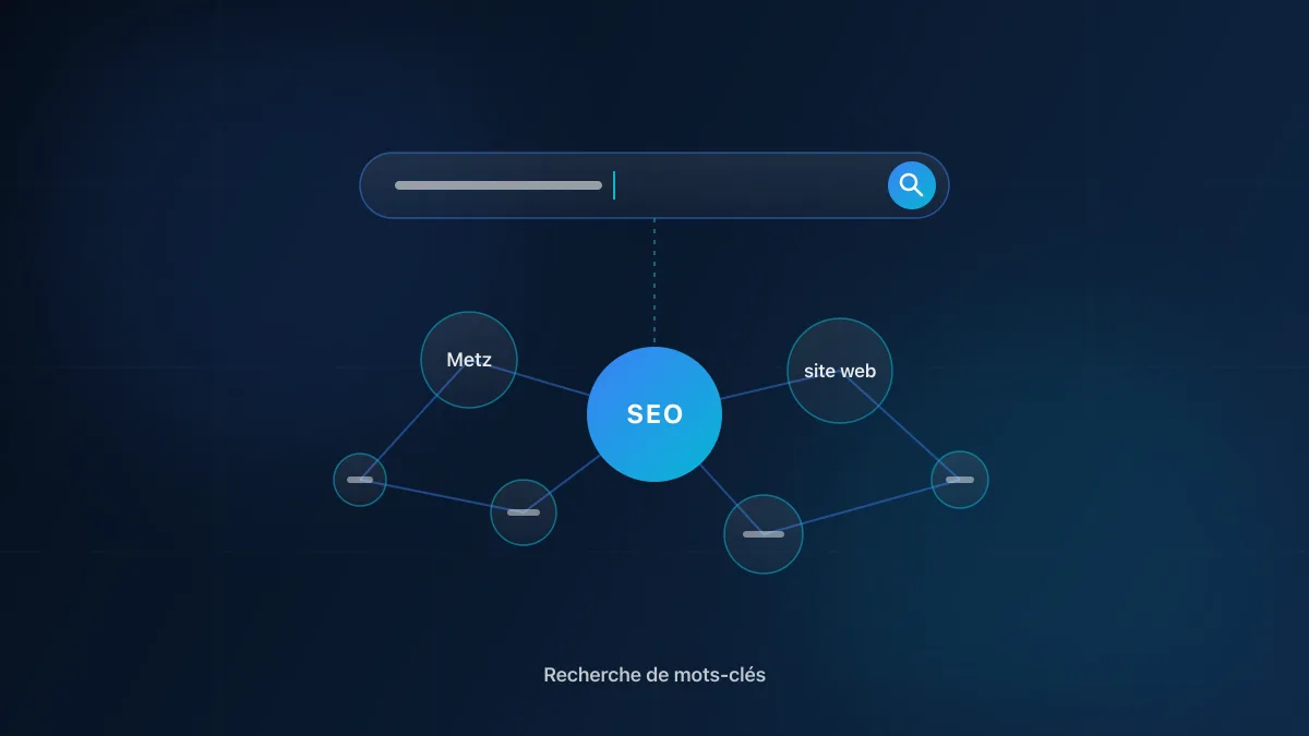 Recherche de mots-clés pour une PME : suggestions Google et tableau de suivi à l'écran