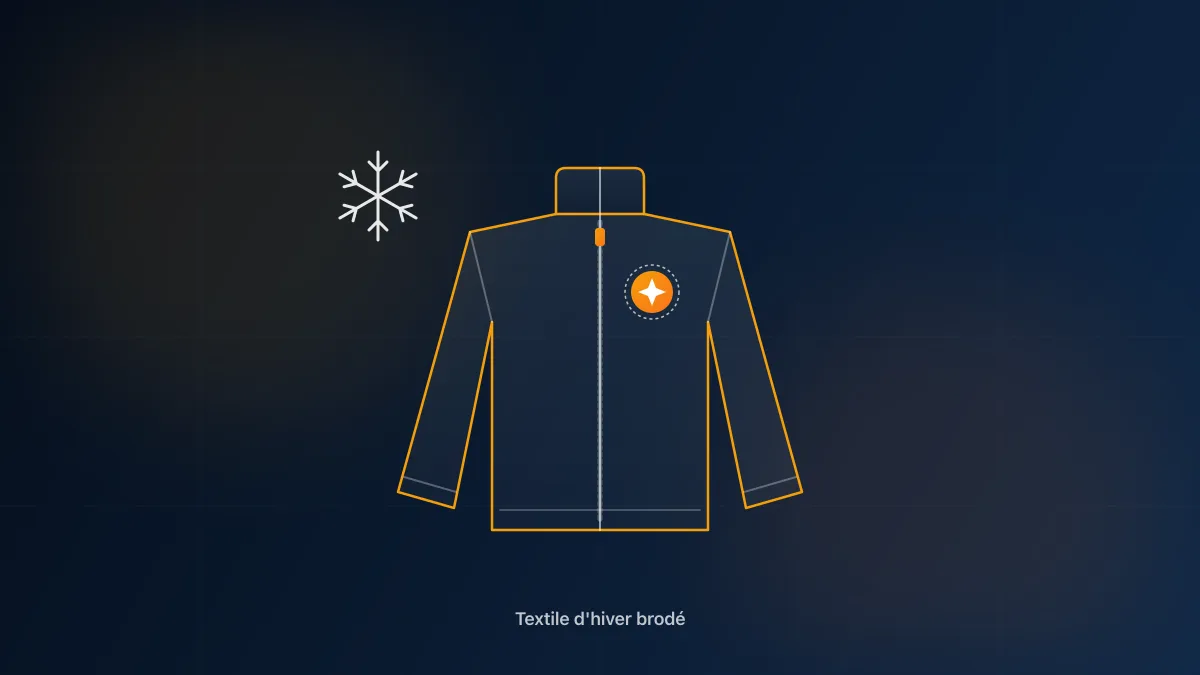 Softshell, polaire et doudoune brodées au logo d'une entreprise, prêtes pour l'hiver