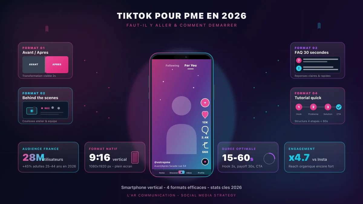 TikTok pour PME en 2026 : guide concret pour TPE, artisans et commerçants