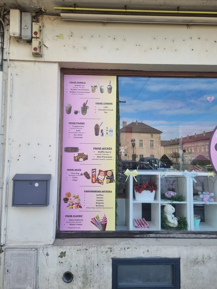 Vitrophanie menu Bubble Tea Candy Shop