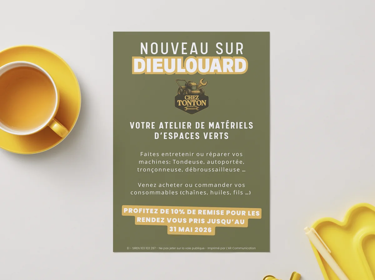 Flyer de lancement Chez Tonton Motoculture à Dieulouard - promotion -10%