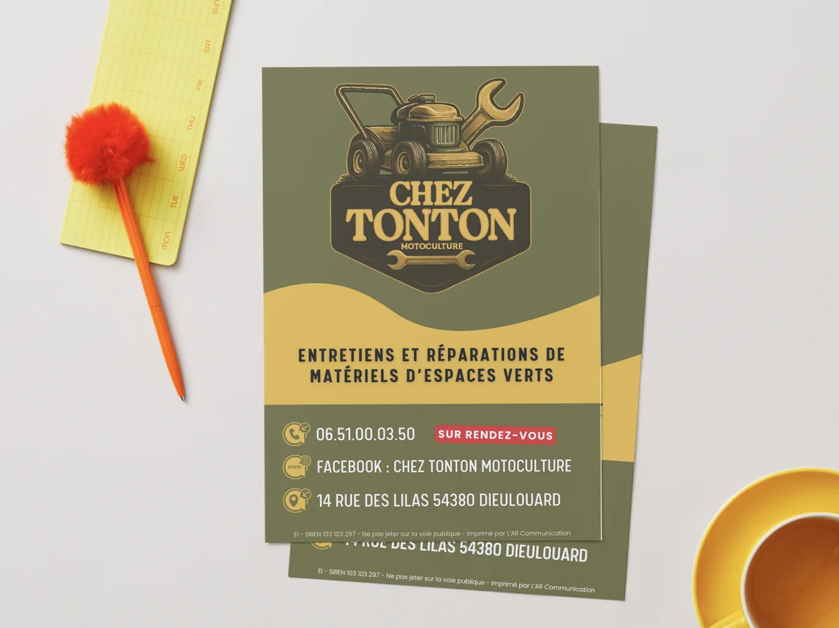Flyer services Chez Tonton Motoculture - entretien et réparation espaces verts